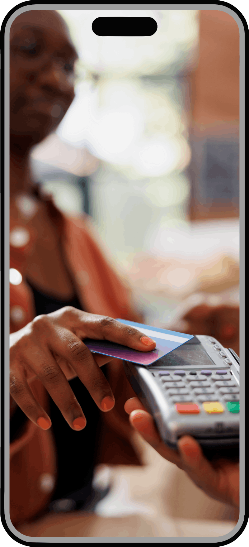 The emonie app showing a monthly transaction chart